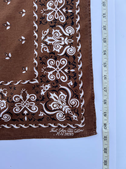 Brown Border Print Bandana