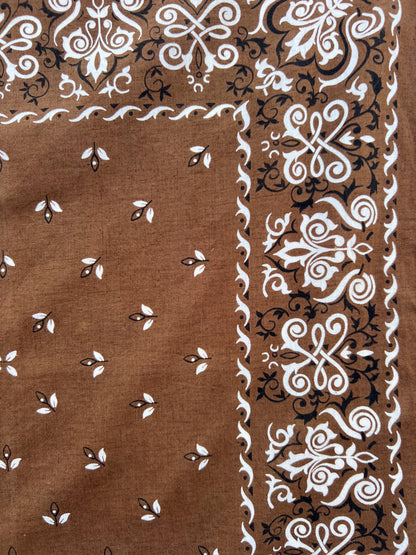Brown Border Print Bandana