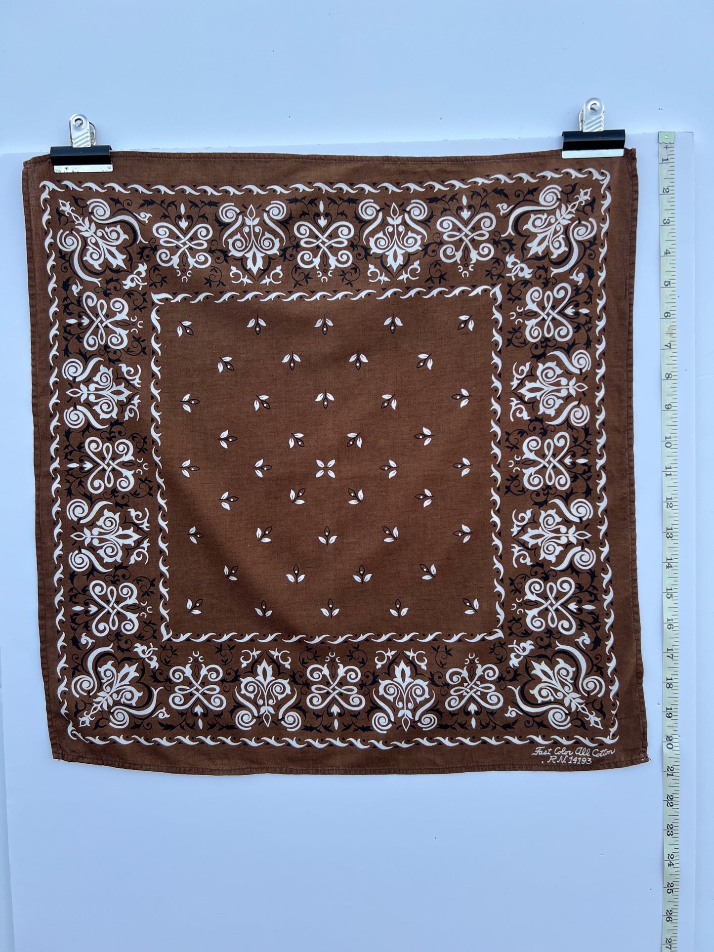 Brown Border Print Bandana