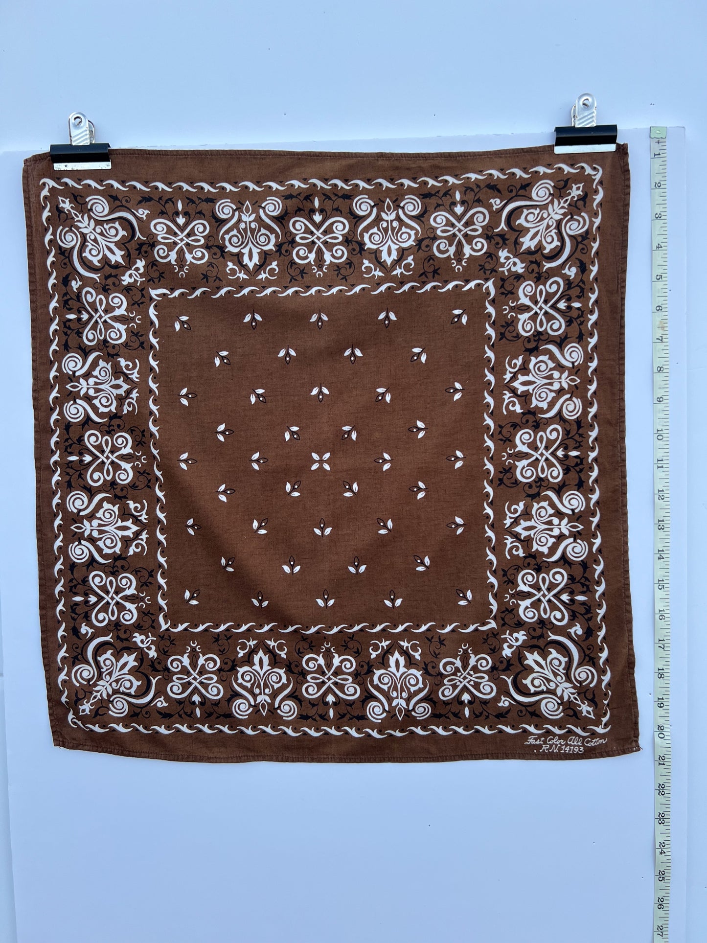 Brown Border Print Bandana