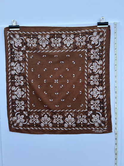 Brown Border Print Bandana