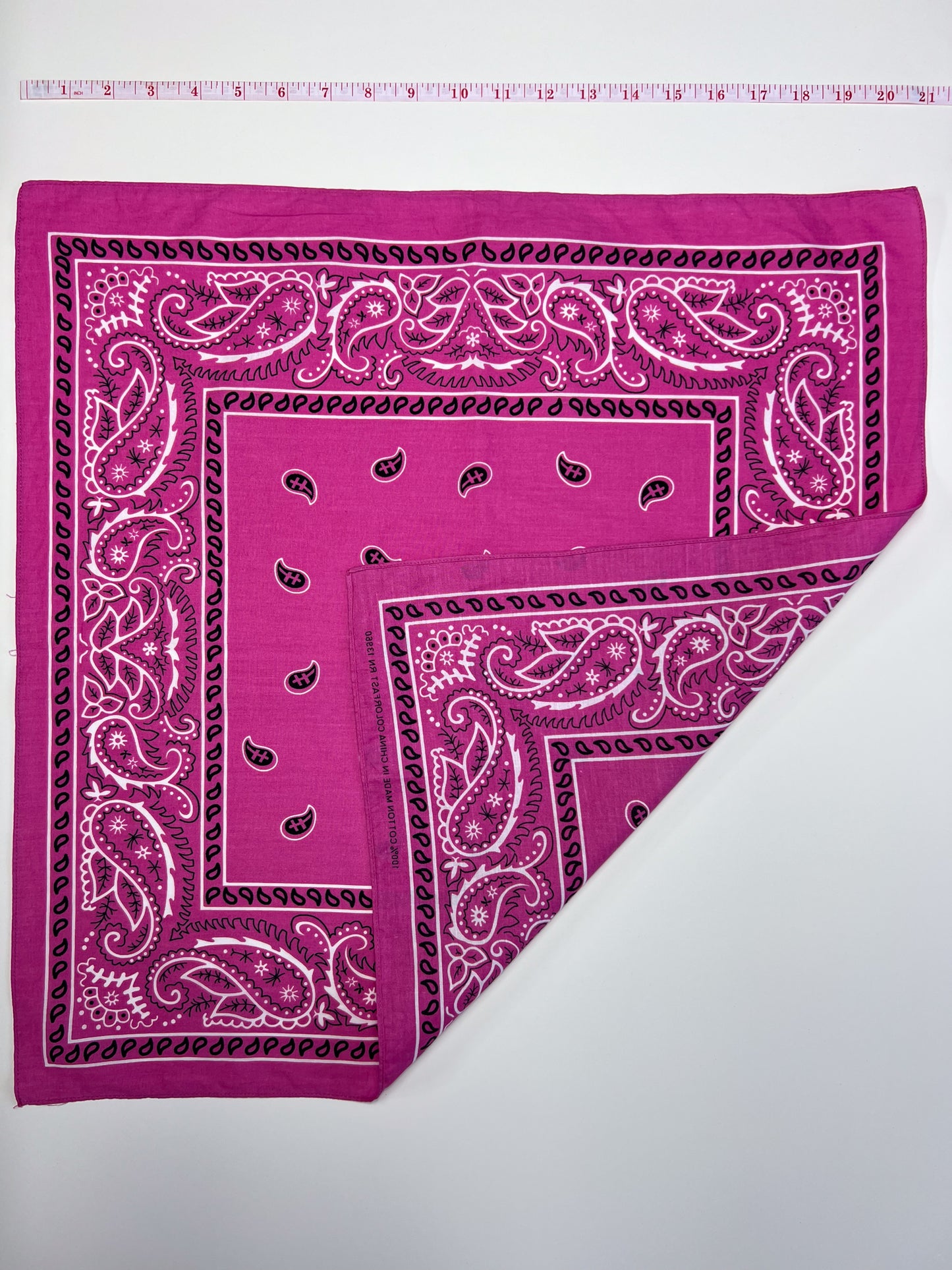 Bright Pink Paisley Print Border Bandana