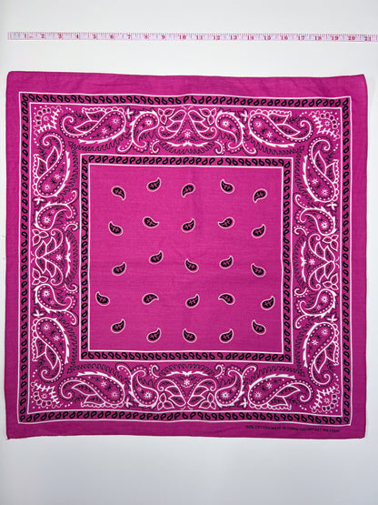 Bright Pink Paisley Print Border Bandana