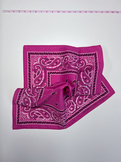 Bright Pink Paisley Print Border Bandana