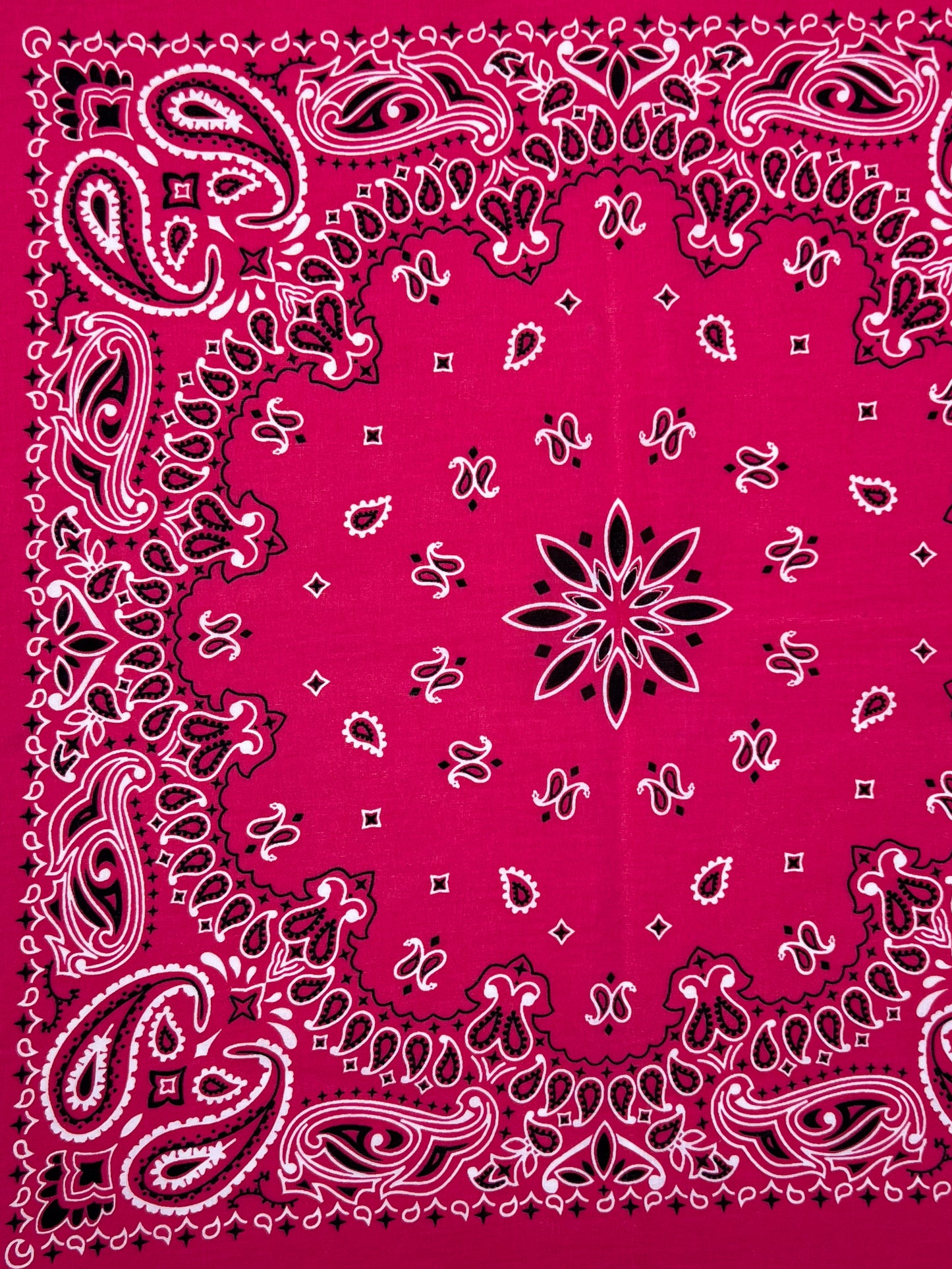 Mandala Style Bright Pink Paisley Bandana