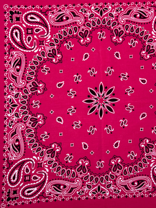 Mandala Style Bright Pink Paisley Bandana