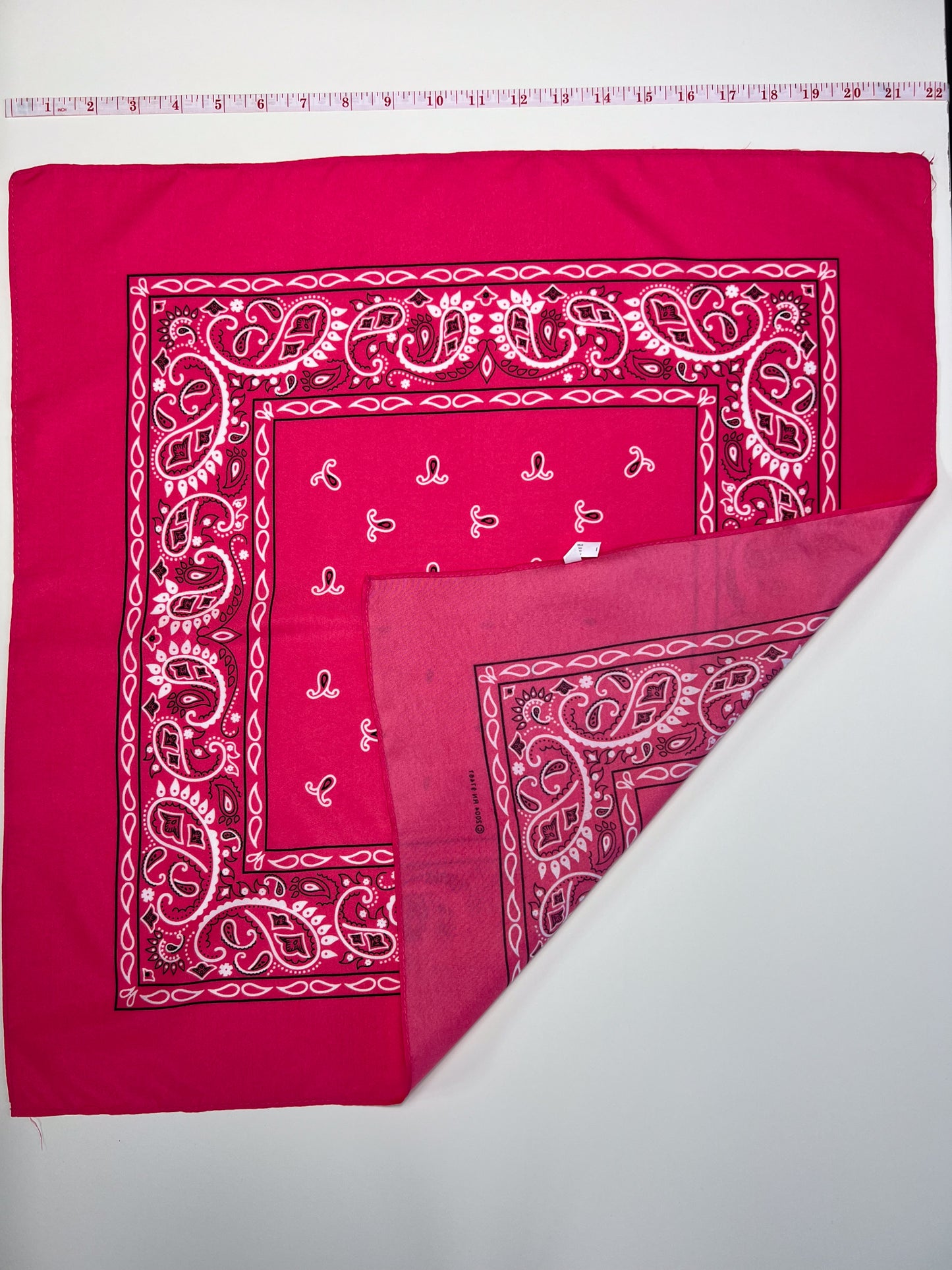 Fuchsia Pink Tailed Paisley Print Bandana