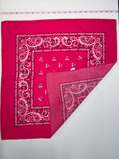 Fuchsia Pink Tailed Paisley Print Bandana