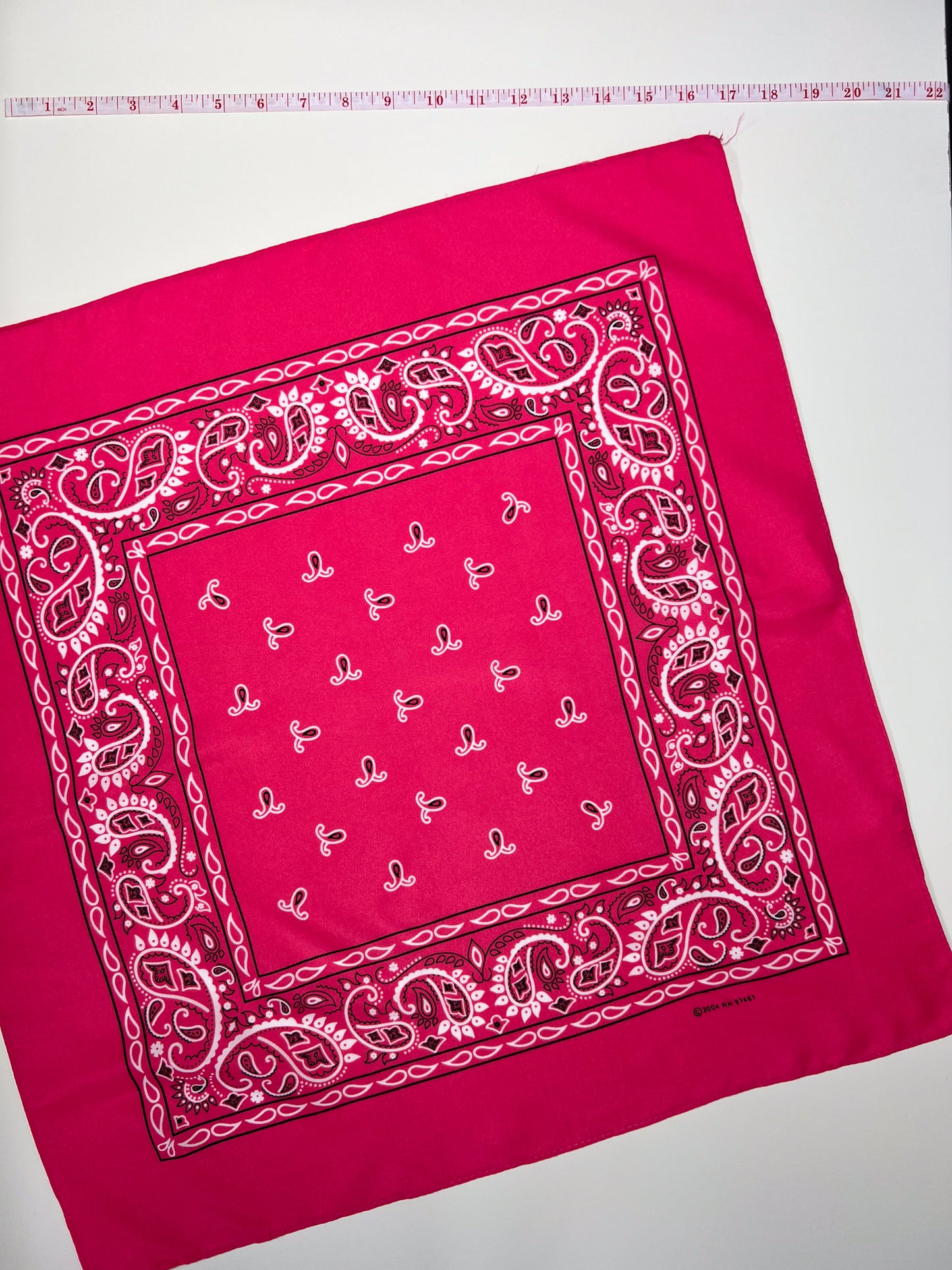 Fuchsia Pink Tailed Paisley Print Bandana