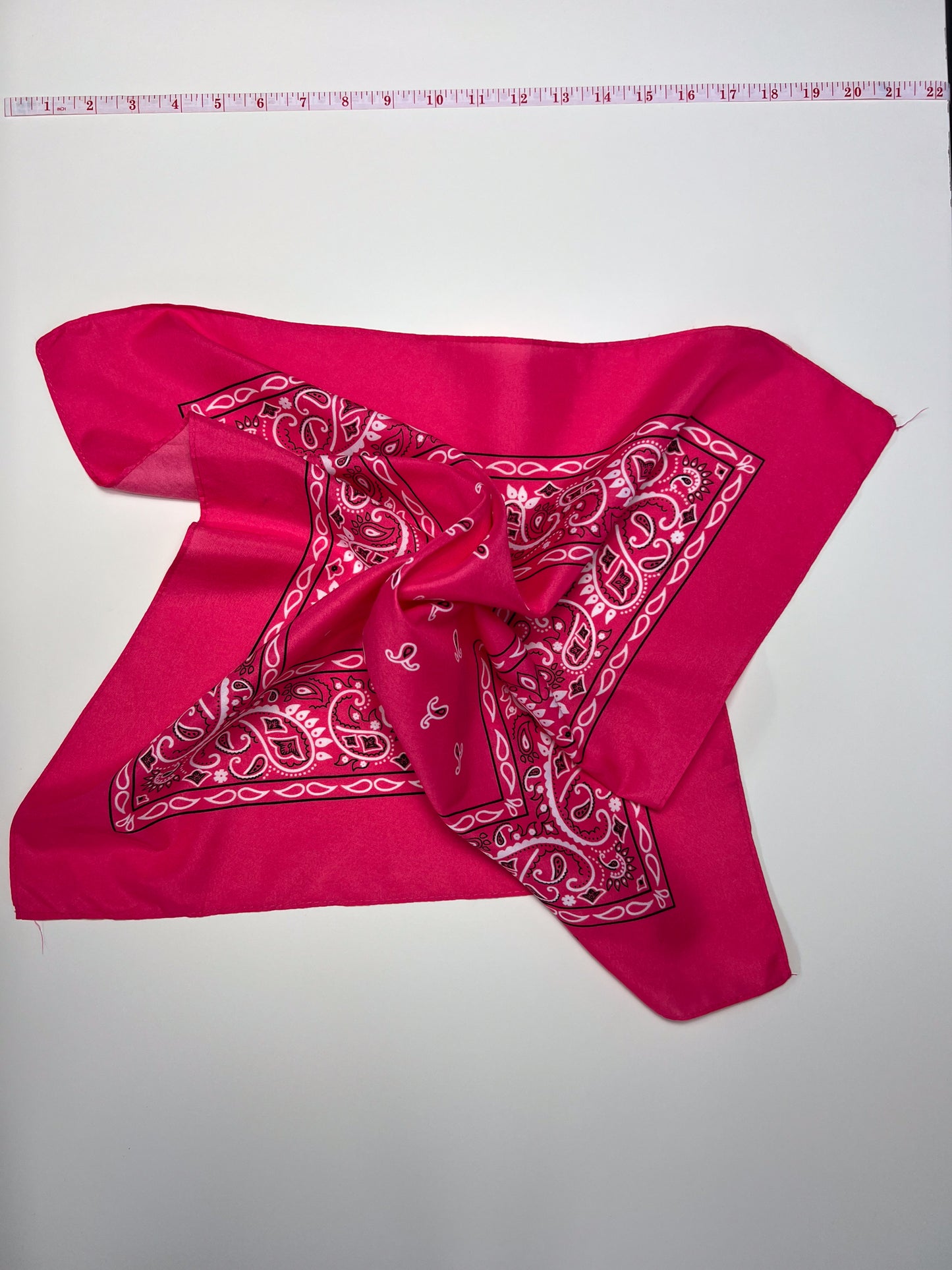 Fuchsia Pink Tailed Paisley Print Bandana