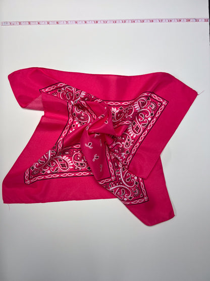 Fuchsia Pink Tailed Paisley Print Bandana