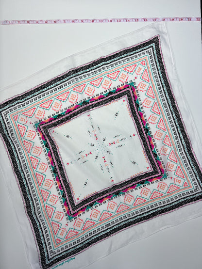 American Eagle Geometric Coral, Pink & Turquoise Bandana
