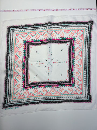 American Eagle Geometric Coral, Pink & Turquoise Bandana