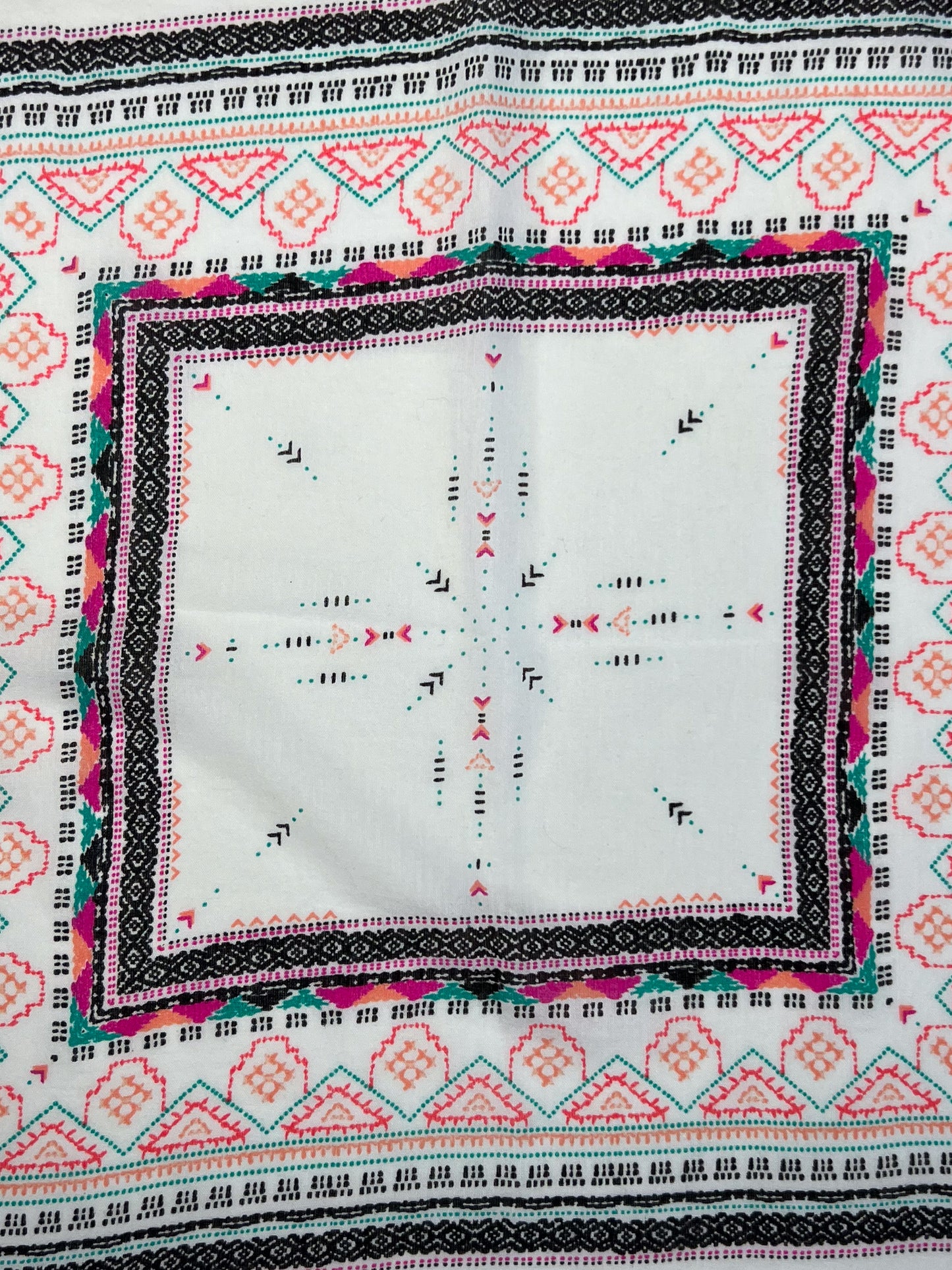 American Eagle Geometric Coral, Pink & Turquoise Bandana