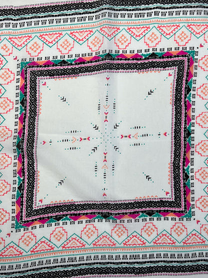 American Eagle Geometric Coral, Pink & Turquoise Bandana