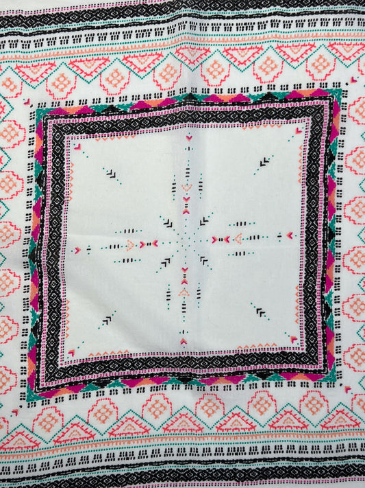 American Eagle Geometric Coral, Pink & Turquoise Bandana