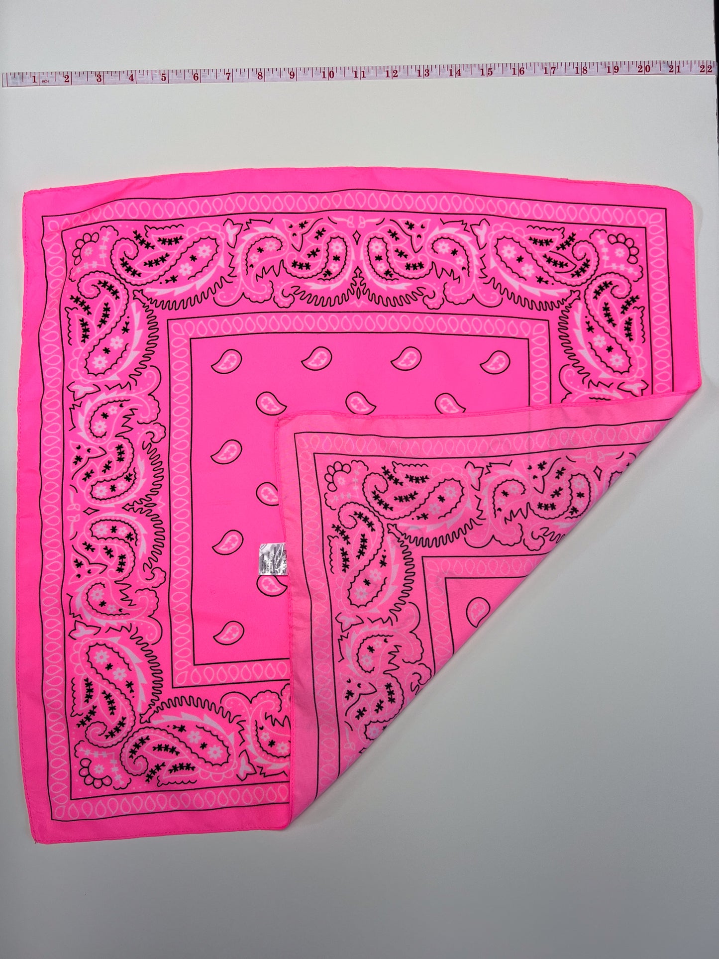 Neon Pink Paisley Print Bandana