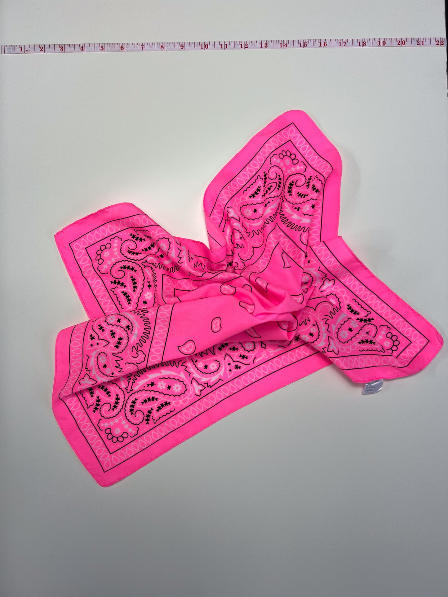 Neon Pink Paisley Print Bandana