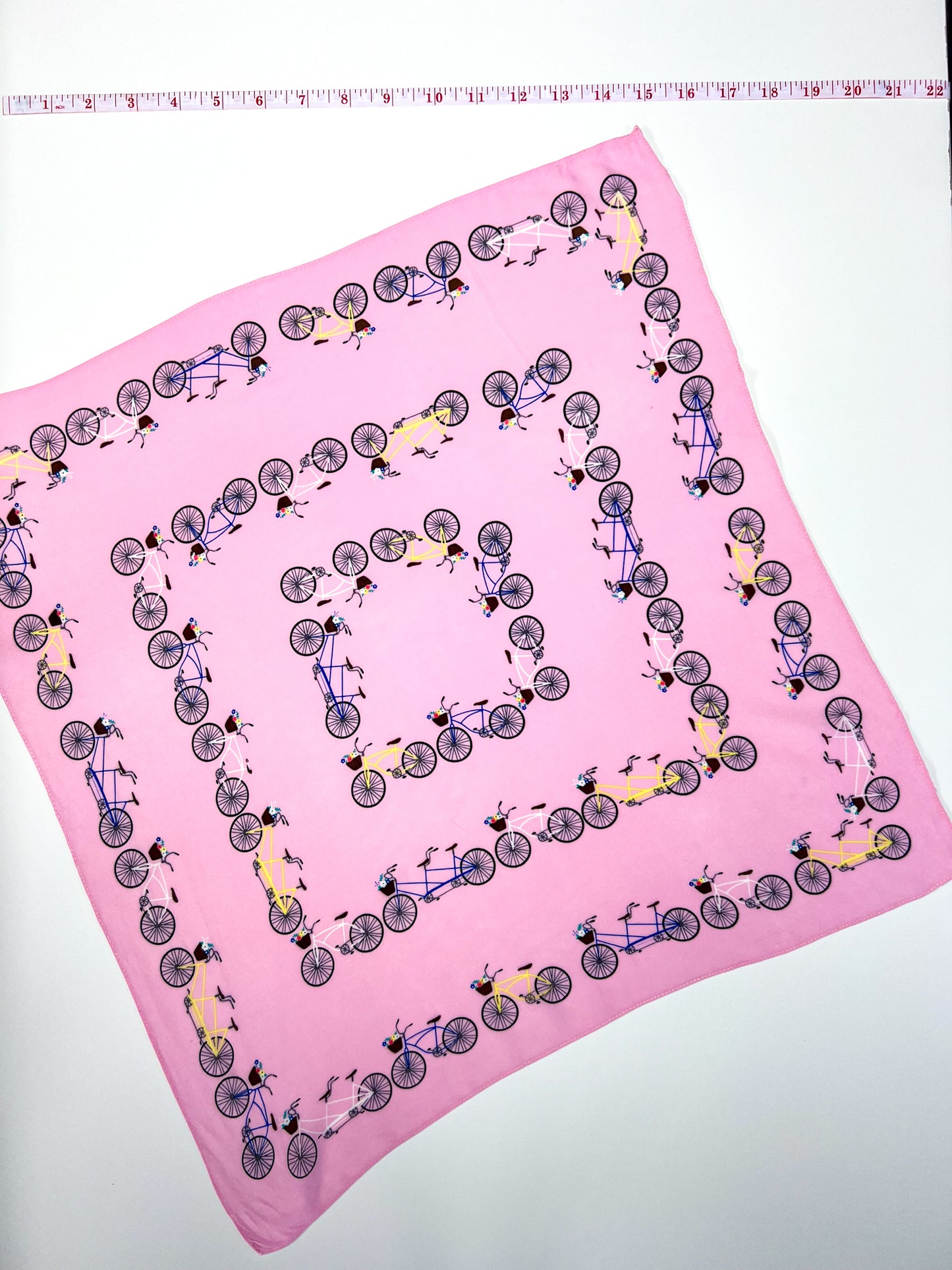 Pink Flower Bike Print Small Bandana