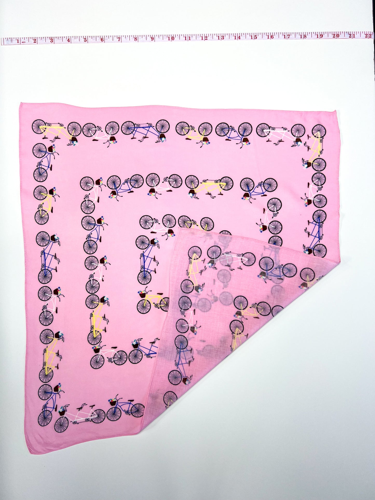 Pink Flower Bike Print Small Bandana