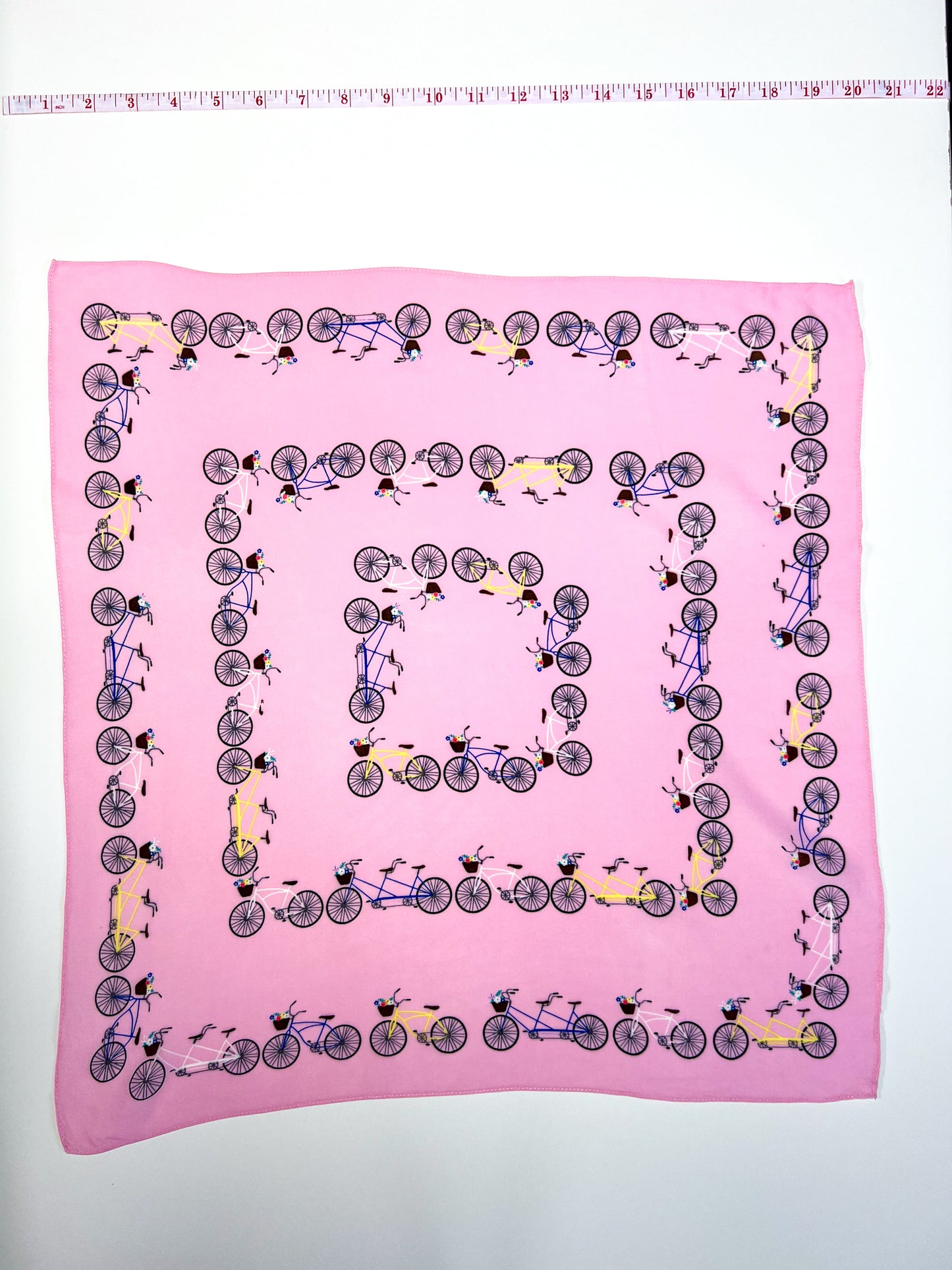Pink Flower Bike Print Small Bandana