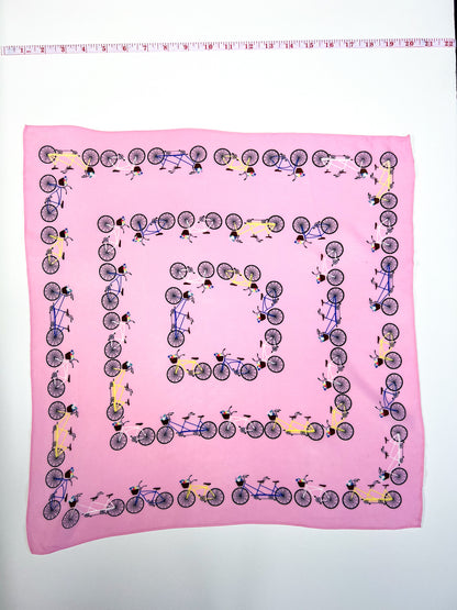 Pink Flower Bike Print Small Bandana