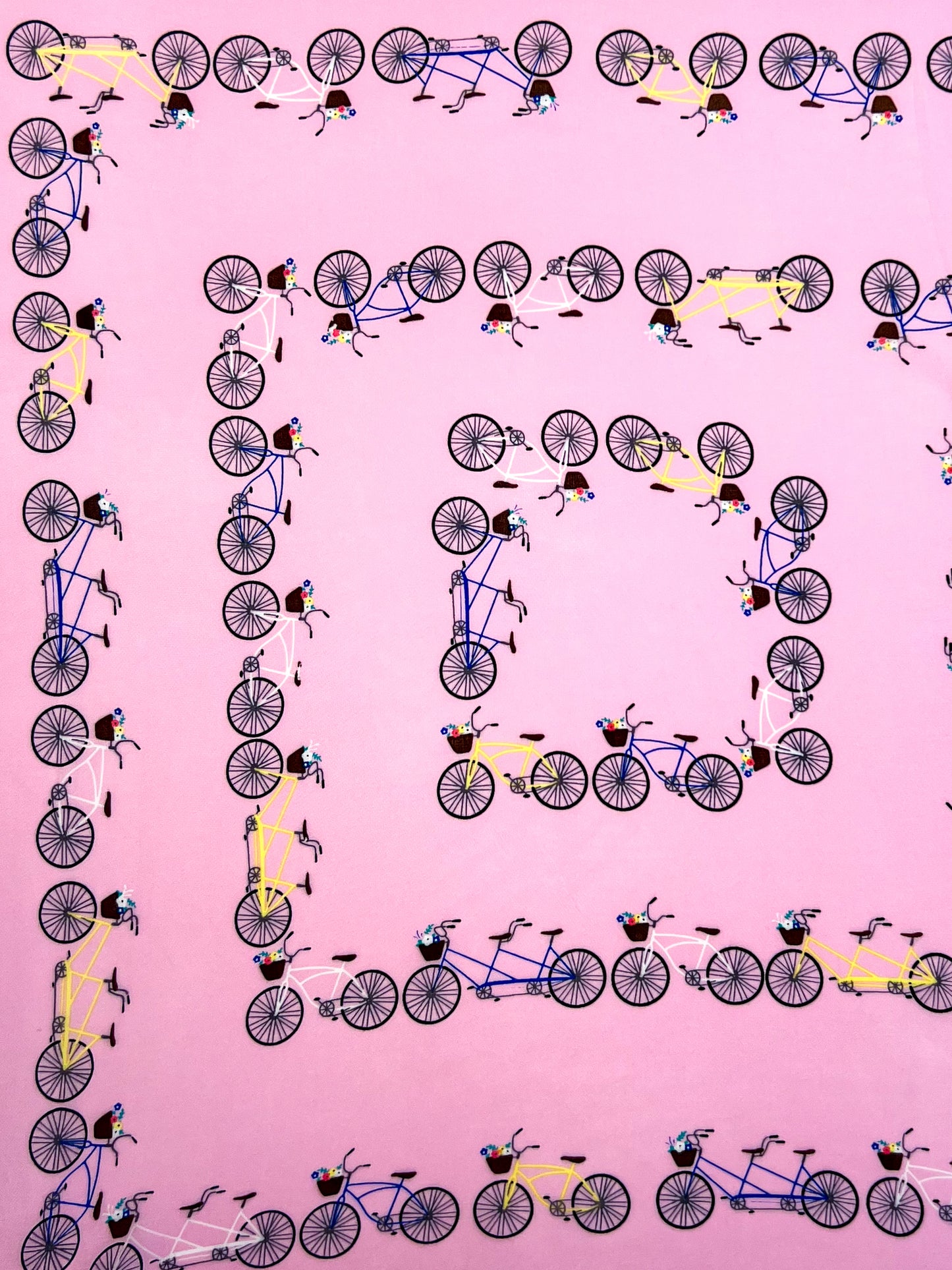 Pink Flower Bike Print Small Bandana