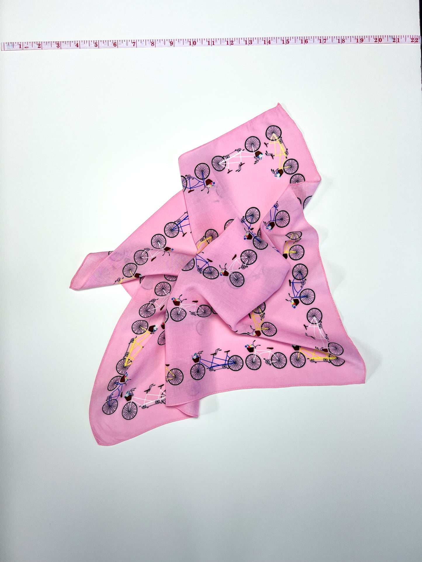 Pink Flower Bike Print Small Bandana