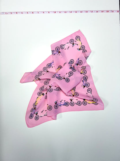 Pink Flower Bike Print Small Bandana