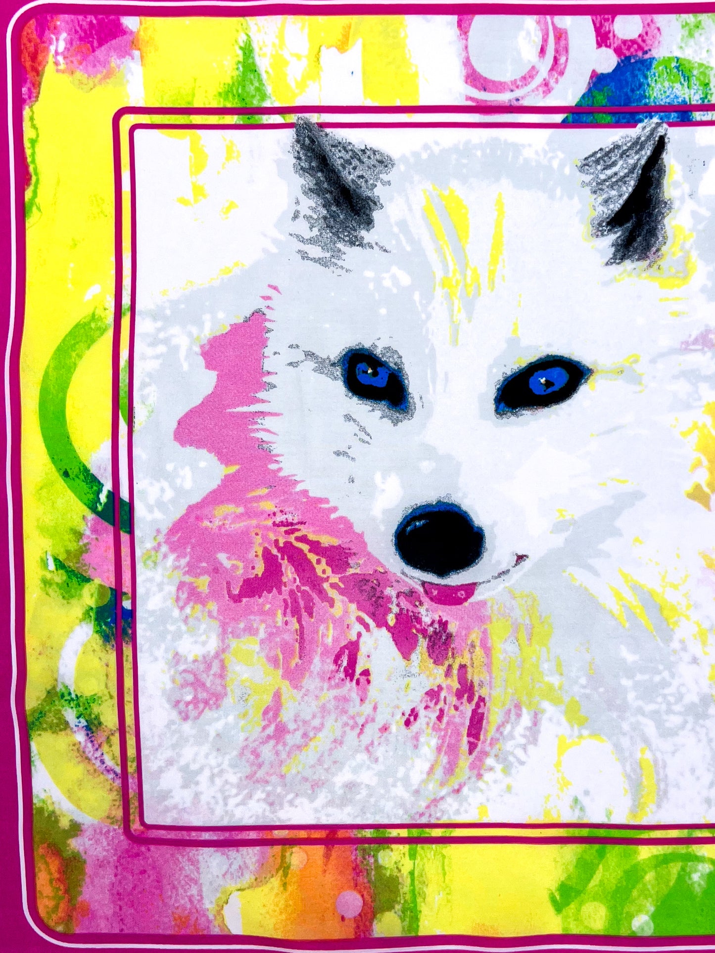 Bright Pink Dog Graphic Bandana