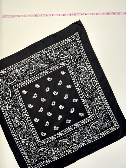 Black & White Paisley Print Bandana