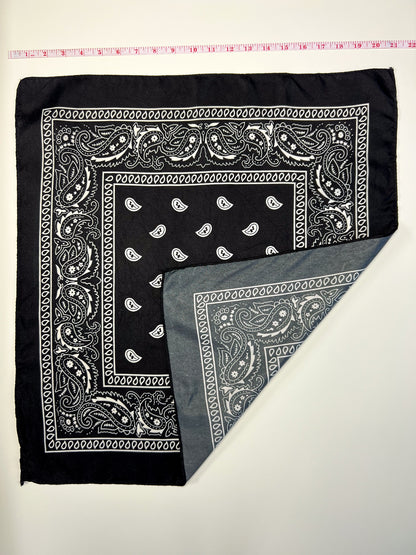 Black & White Paisley Print Bandana