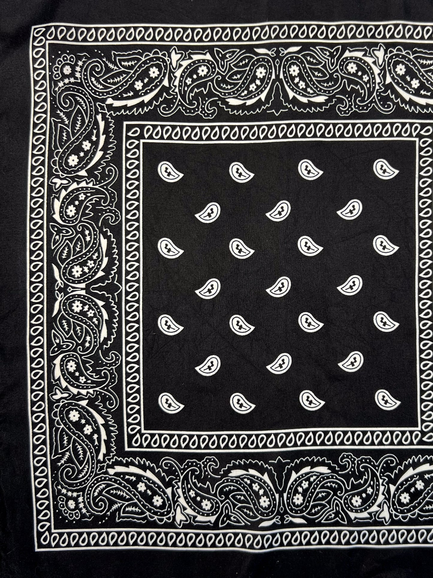 Black & White Paisley Print Bandana