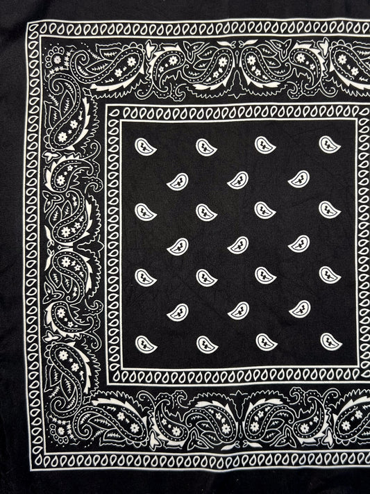 Black & White Paisley Print Bandana