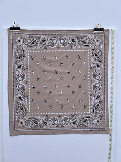 Light Latte Paisley Print Bandana