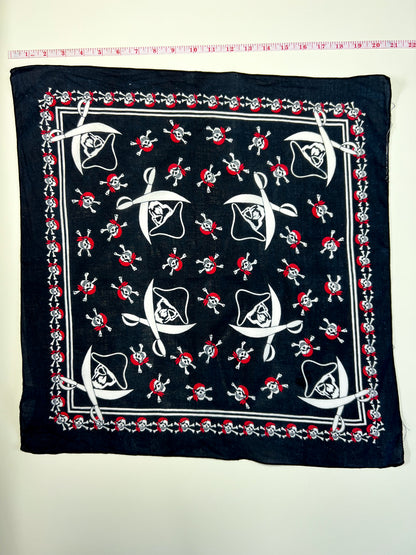 Skull, Swords & Skull & Crossbones Black, White & Red Bandana