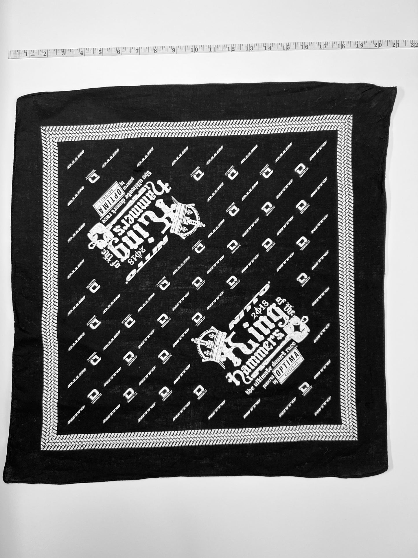 Kings Of The Hammers Black & White Bordered Bandana