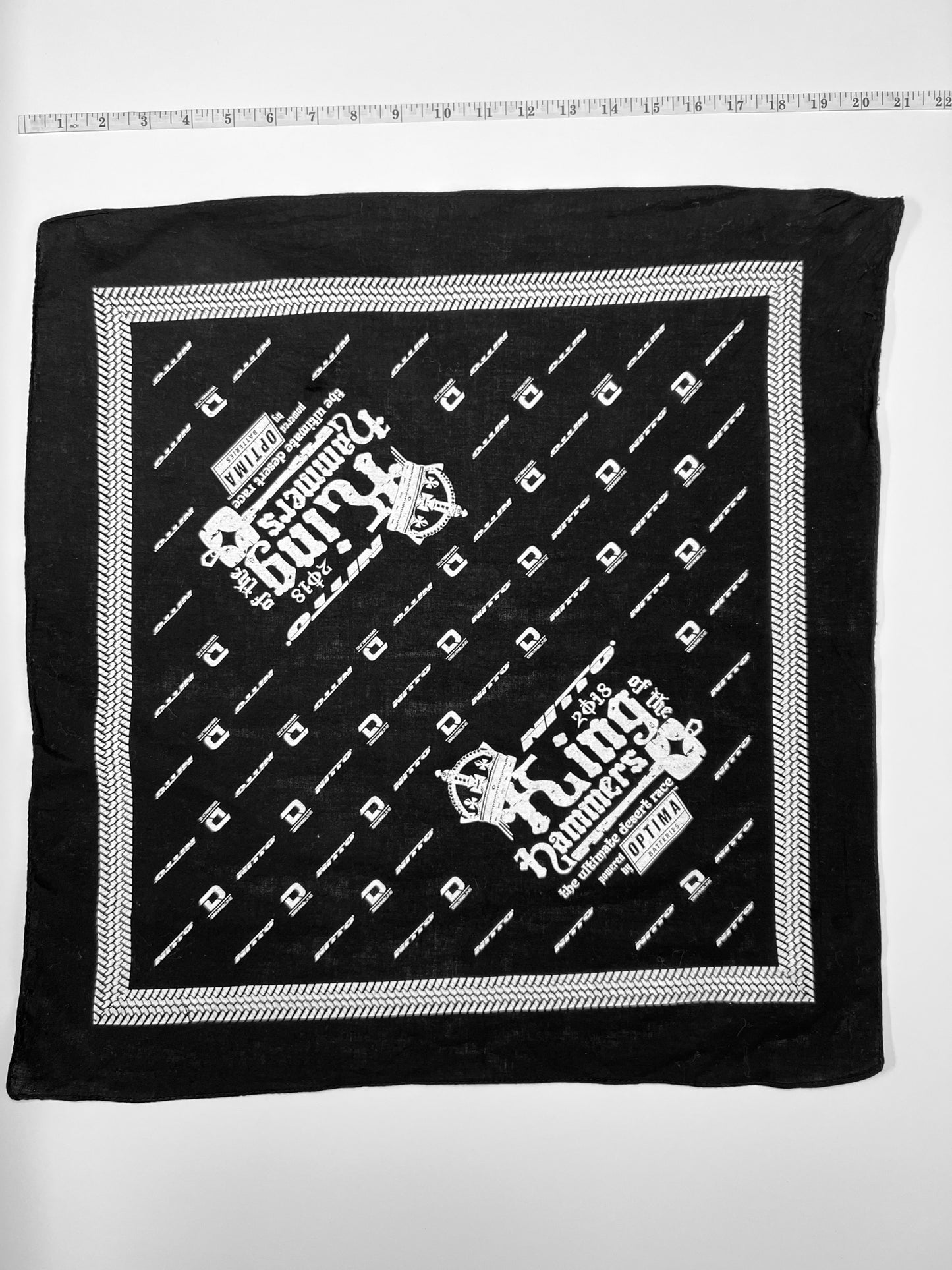 Kings Of The Hammers Black & White Bordered Bandana