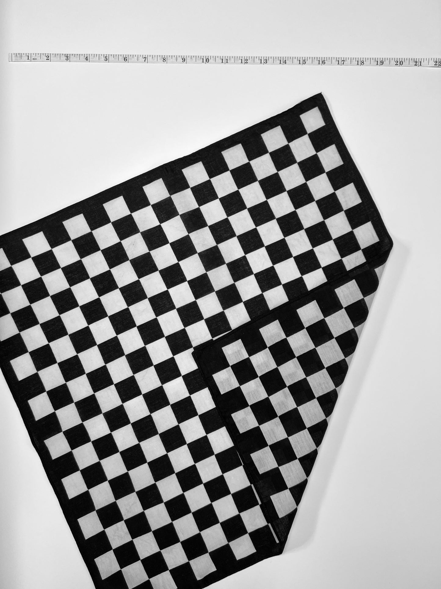 Black & White Checkerboard Print Bandana