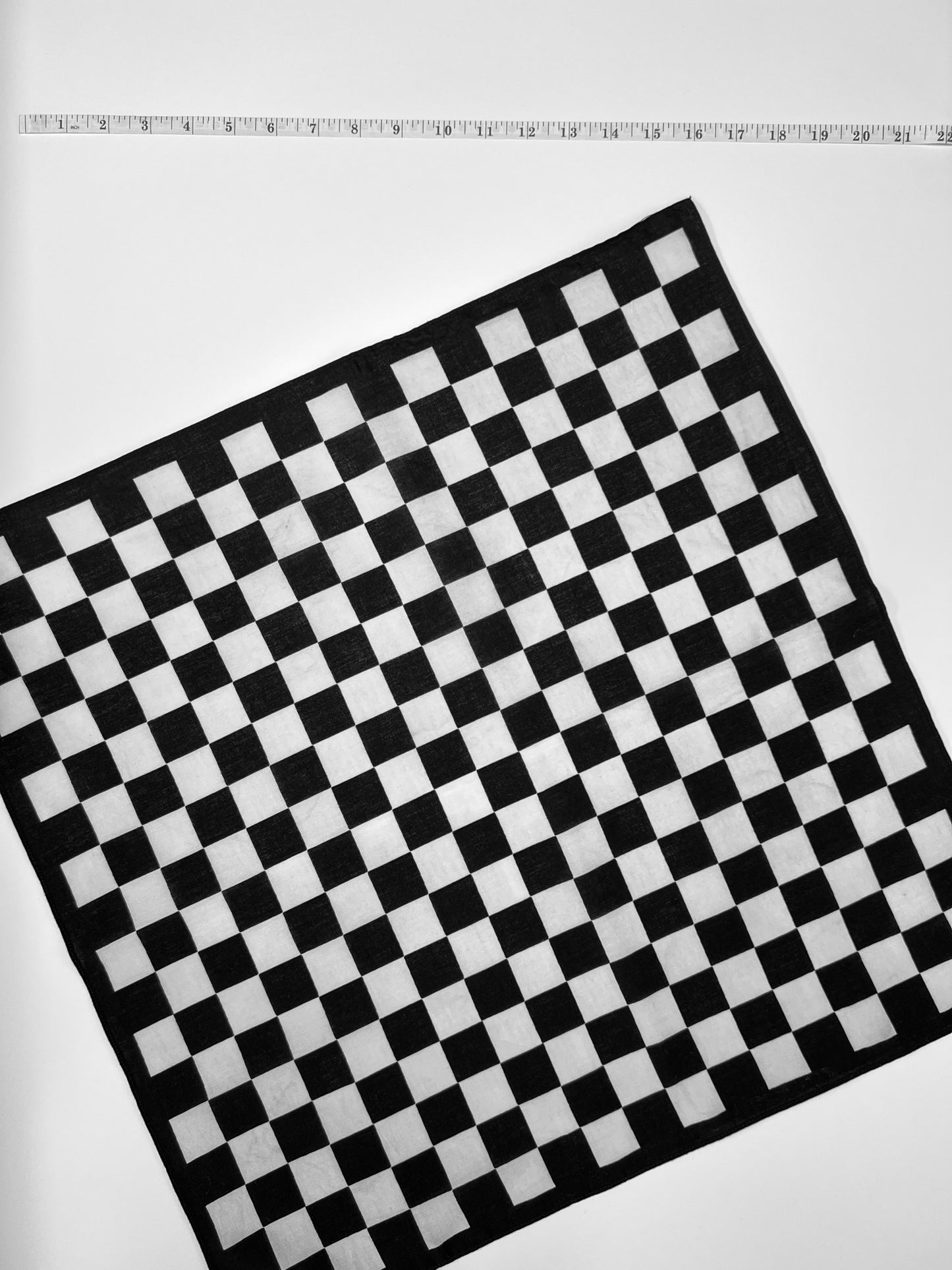 Black & White Checkerboard Print Bandana