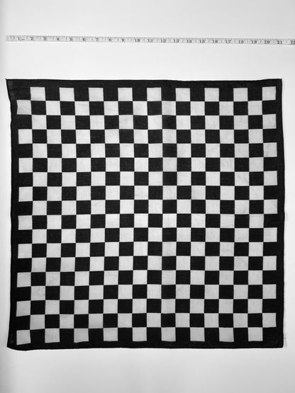 Black & White Checkerboard Print Bandana