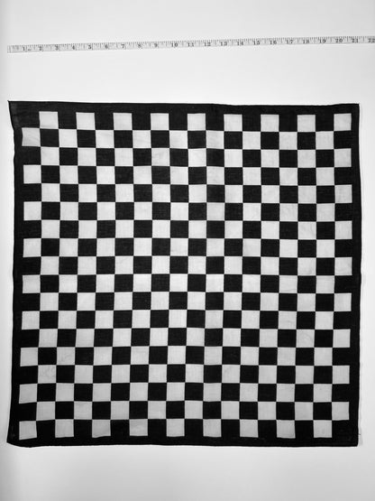 Black & White Checkerboard Print Bandana