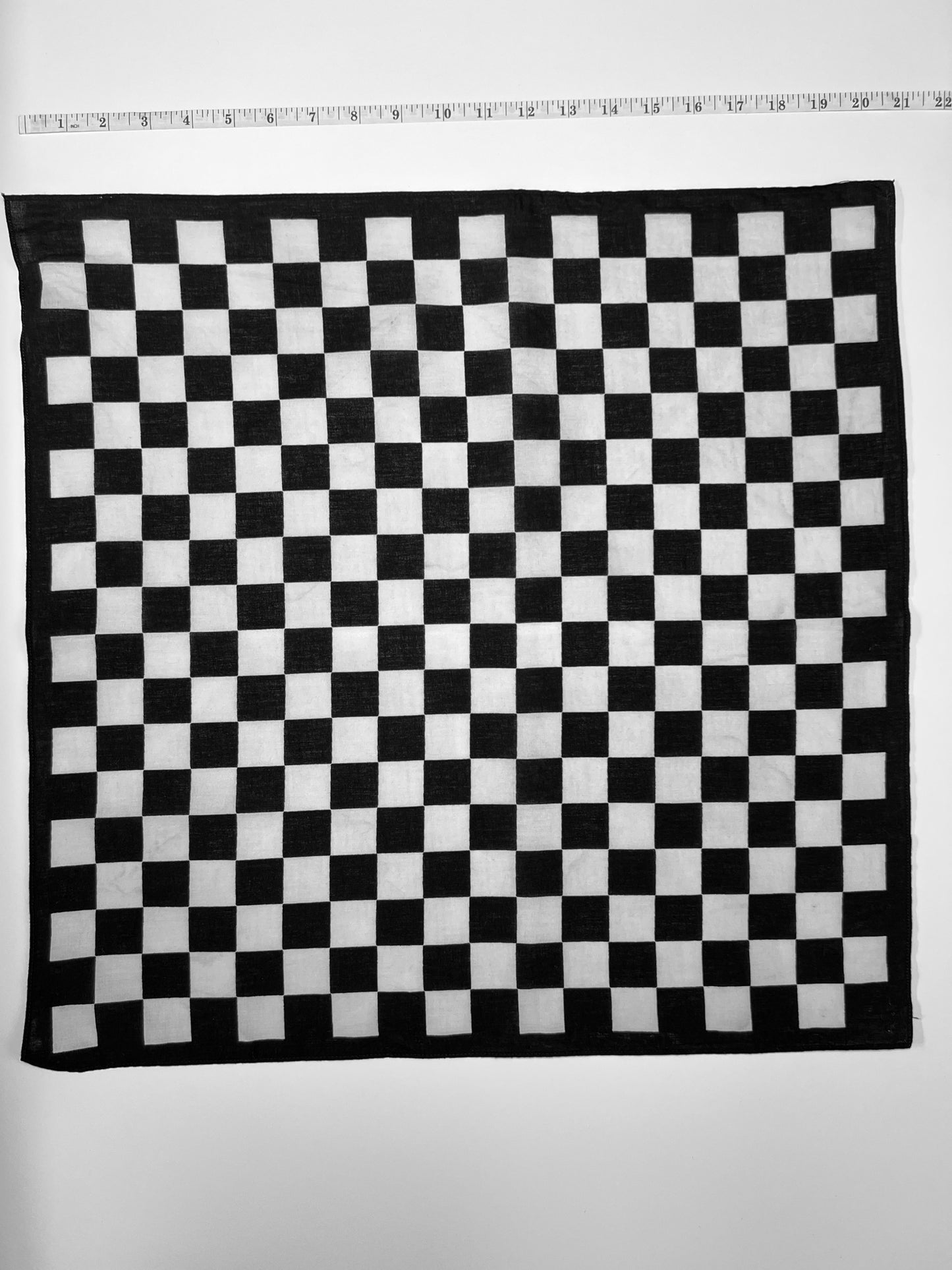 Black & White Checkerboard Print Bandana
