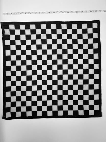 Black & White Checkerboard Print Bandana