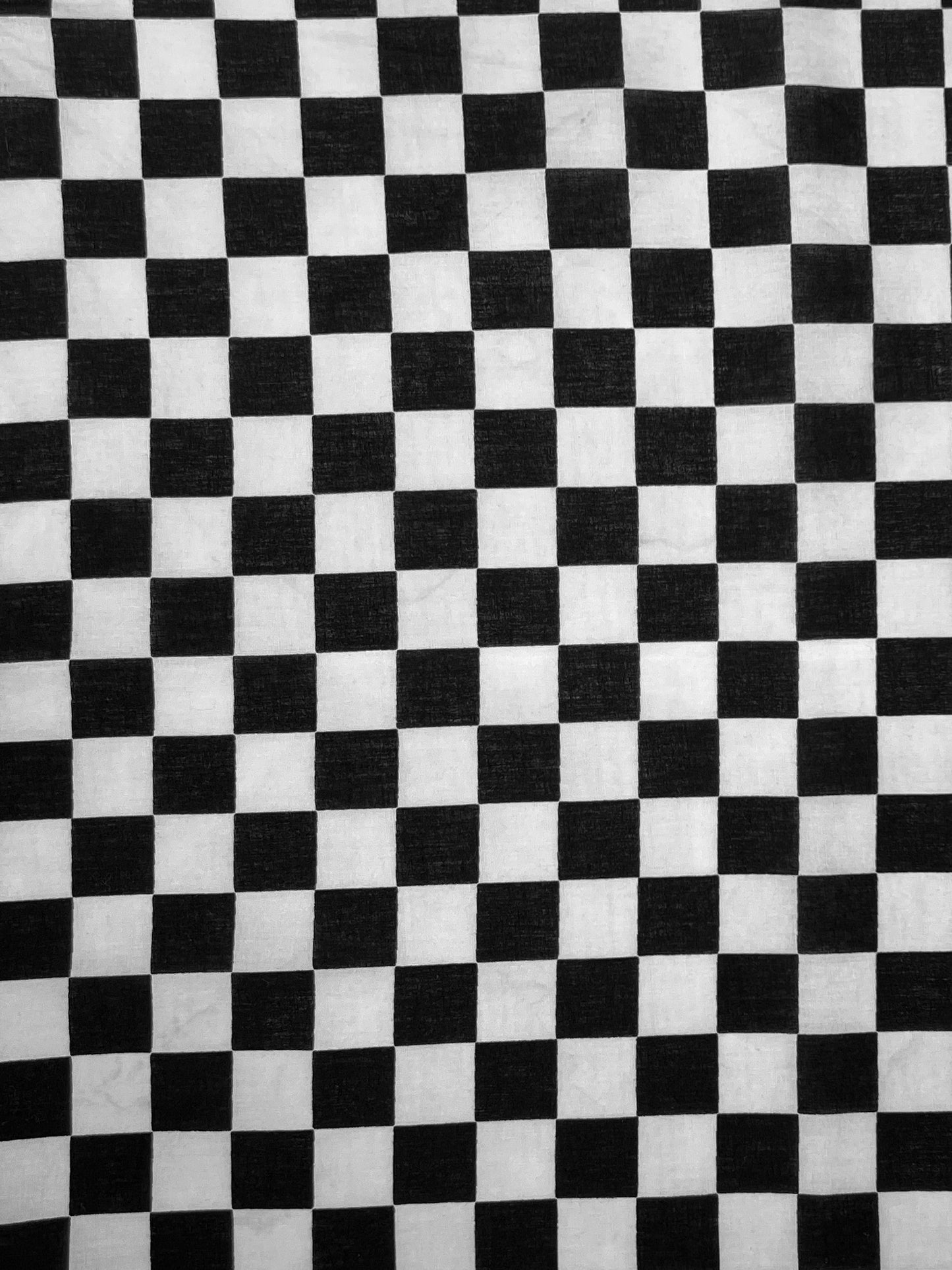 Black & White Checkerboard Print Bandana