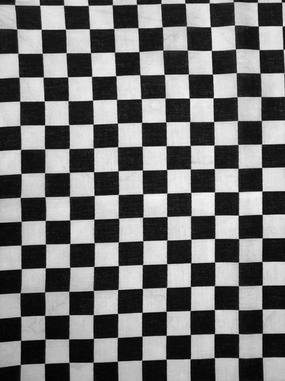 Black & White Checkerboard Print Bandana