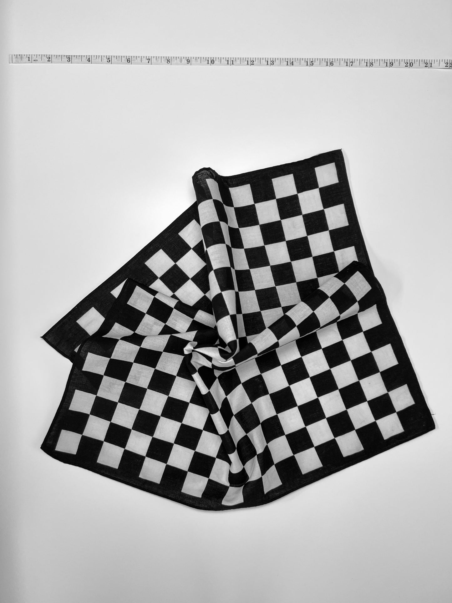 Black & White Checkerboard Print Bandana