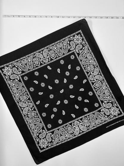 Black & White Paisley & Star Print Bandana