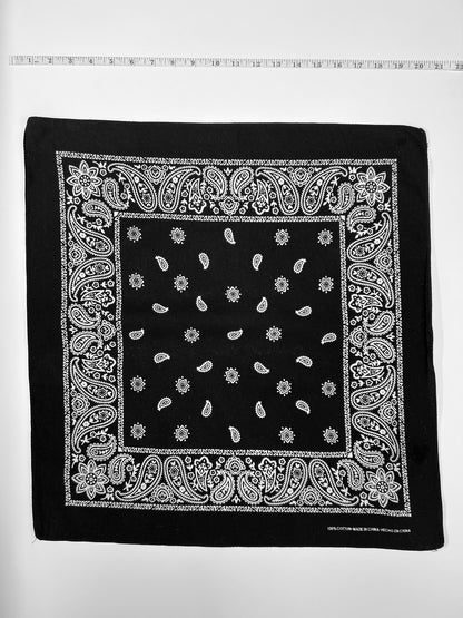 Black & White Paisley & Star Print Bandana