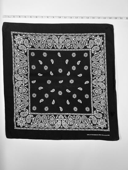Black & White Paisley & Star Print Bandana